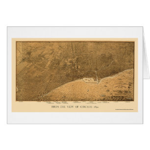 Chicago panorama- karta för IL - 1892a Hälsningskort