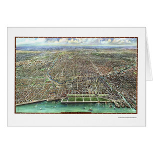 Chicago panorama- karta för IL - 1916 Hälsningskort