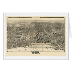 Chicago panorama- karta för IL - 1916 Hälsningskort