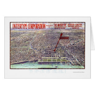 Chicago panorama- karta för IL - 1916 Hälsningskort