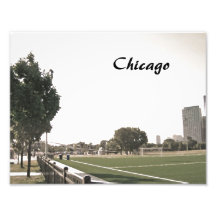 Chicago Park i sepiafärger