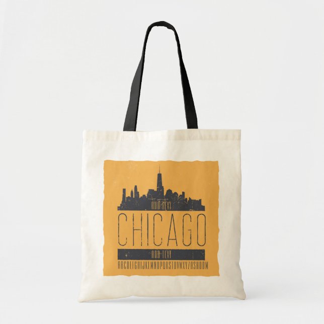 Chicago personlig Vintage Tygkasse (Framsidan)
