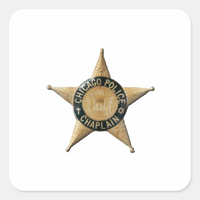Chicago Police Chaplain Fyrkantigt Klistermärke (Framsida)