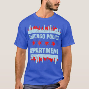 Chicago Police Officer Chicago Flagga Skyline T Shirt