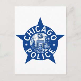 Chicago Police VINTAGE STAR Vykort
