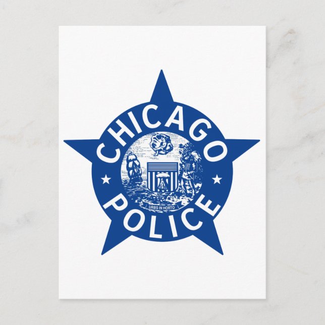 Chicago Police VINTAGE STAR Vykort (Framsida)