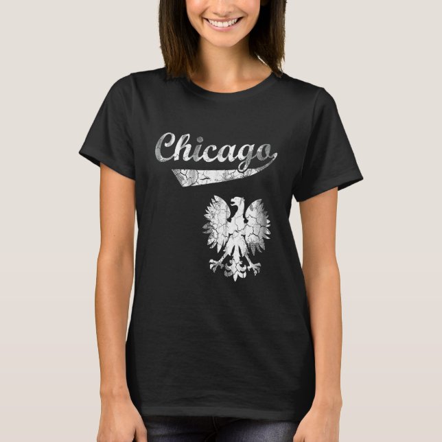 Chicago Polska Polska Eagle T Shirt (Framsida)