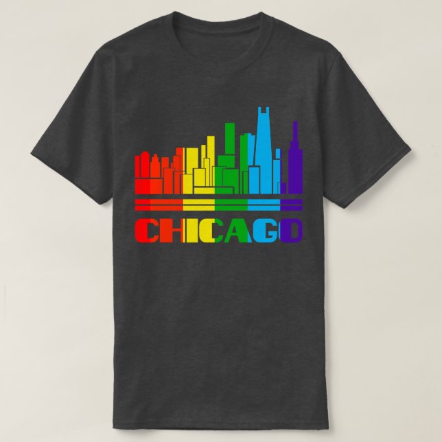 Chicago Pride Chicago LGBT Gift LGBTQ Supporter T Shirt (Design framsida)