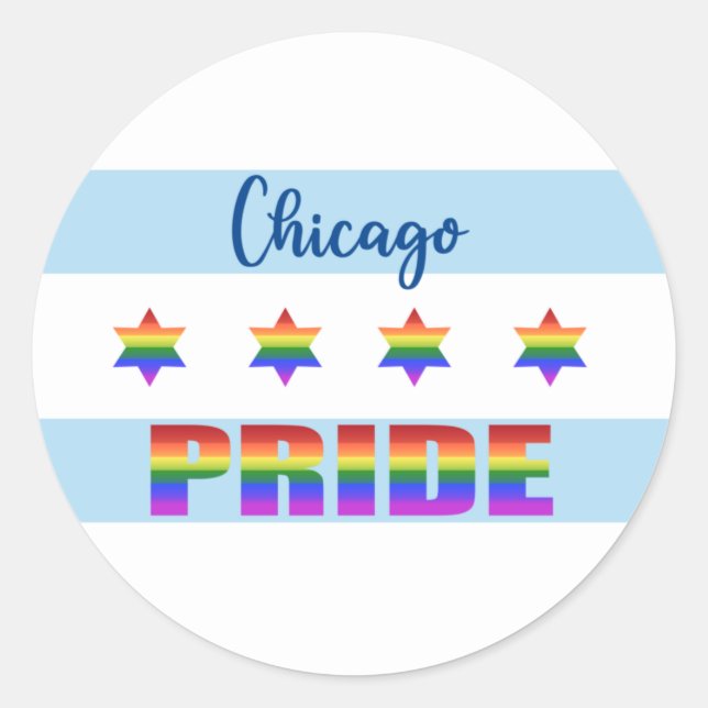 Chicago Pride Runt Klistermärke (Framsida)