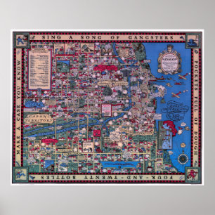 CHICAGO PROHIBITION GANGLAND KARTA 1931 POSTER