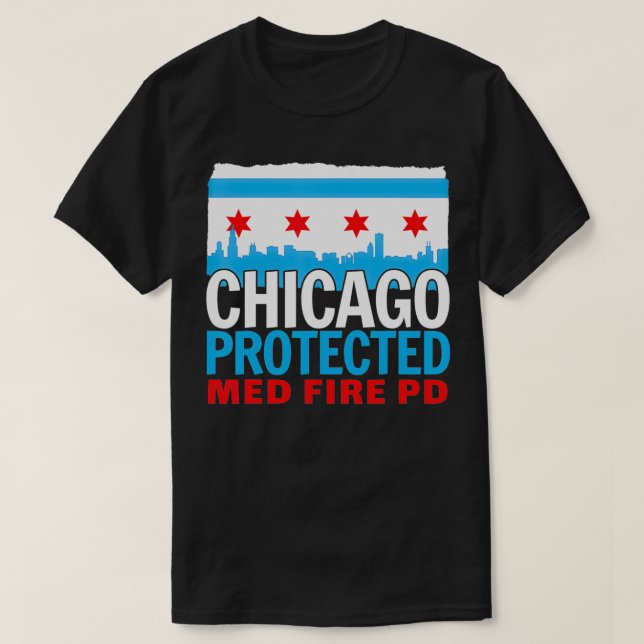 Chicago Protected Med Fire PD, Chicago Souvenir T Shirt (Design framsida)