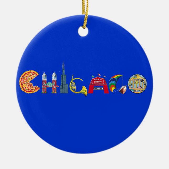 Chicago prydnad julgransprydnad keramik (Framsidan)