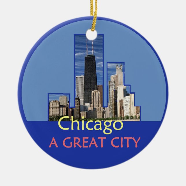 CHICAGO prydnad Julgransprydnad Keramik (Framsidan)