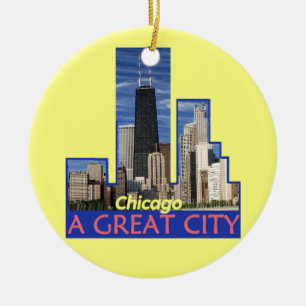 CHICAGO prydnad Julgransprydnad Keramik