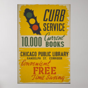 Chicago Public Bibliotek Curb Service Poster