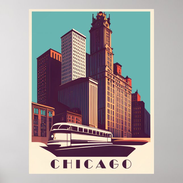 Chicago, Public Transport, Travel Poster (Framsidan)
