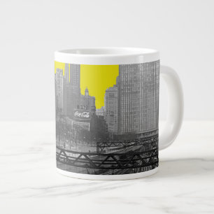 Chicago Rail Yards Downtown 1960's Railroad Photo Jumbo Mugg