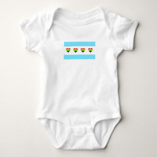 Chicago Rainbow Hearts Flagga T Shirt