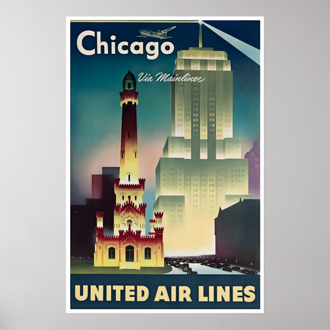 Chicago Resoraffisch Förenad Tryck Stad Konst (Framsidan)