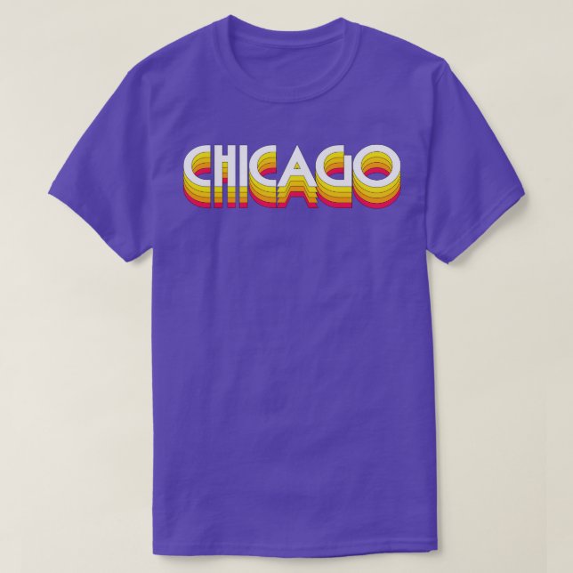 Chicago Retro Stil Typography Design 1 T Shirt (Design framsida)