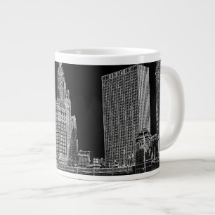 Chicago River 1967 Wrigley Byggnad Sol Times Bldg Jumbo Mugg