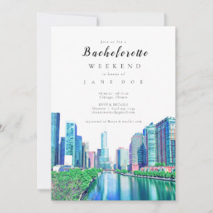 Chicago River Bachelorette Party-inbjudan Inbjudningar