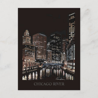 Chicago River finkonst Ransom Art Vykort