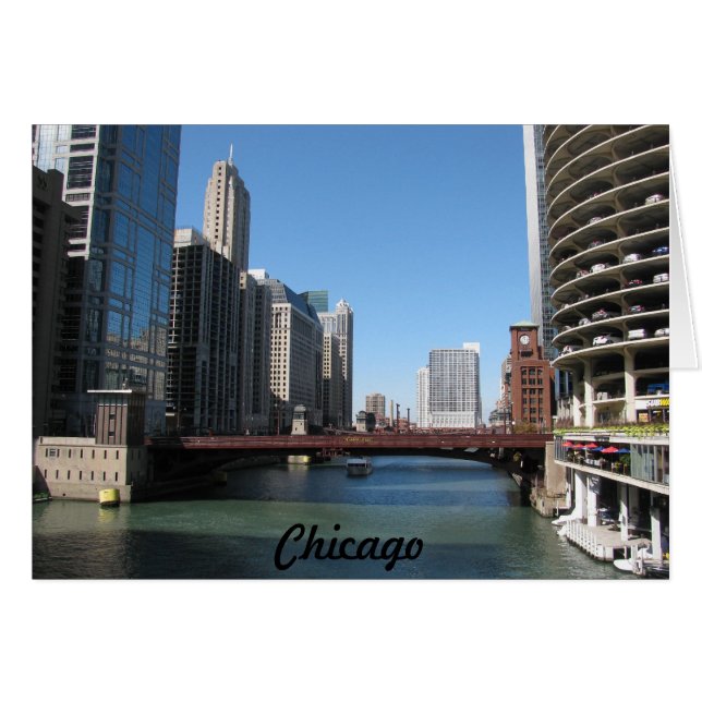 Chicago River Hälsningskort (Framsidan Horizontal)