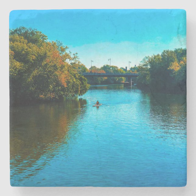 Chicago River i Fall Stenunderlägg (Framsidan)