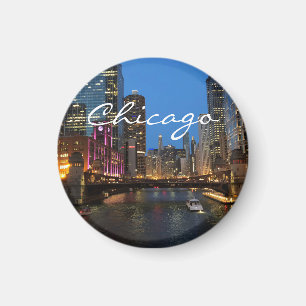 Chicago River i Night Magnet