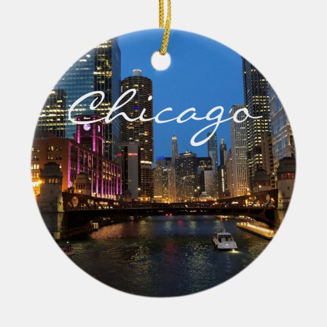 Chicago River i Night Ornament (Framsidan)