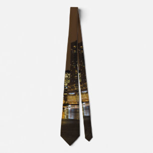 Chicago River Night Storm Neck Tie Slips