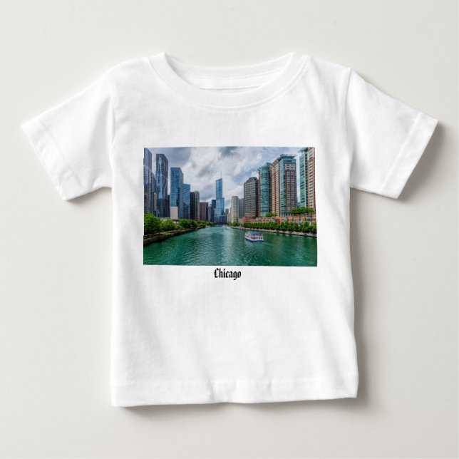 Chicago River och Trump Torn Baby T-Shirt (Framsida)