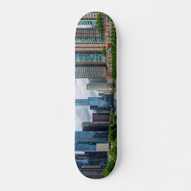 Chicago River och Trump Torn Mini Skateboard Bräda 18,5 Cm (Framsida)
