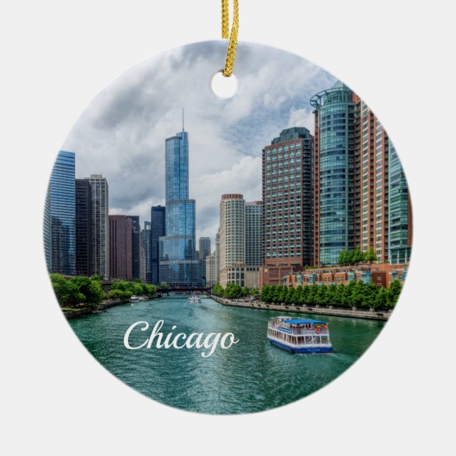 Chicago River och Trump Torn Ornament (Framsidan)