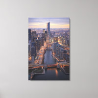 Chicago River och Trump Torn ovanifrån