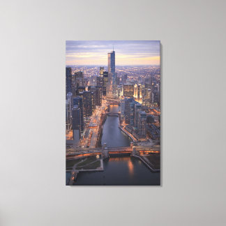 Chicago River och Trump Torn ovanifrån Canvastryck