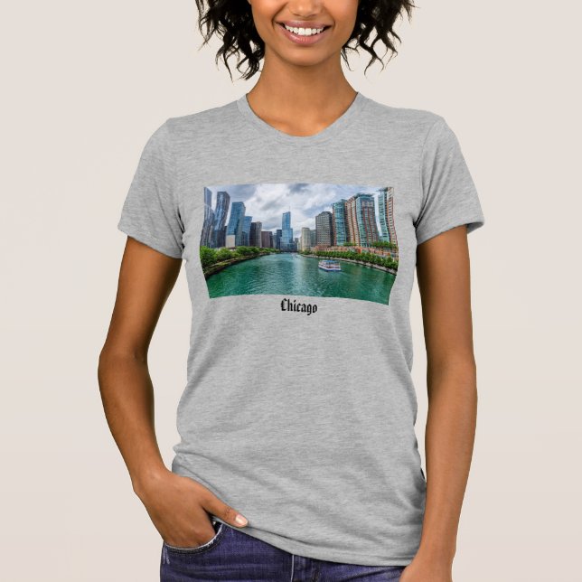 Chicago River och Trump Torn T-Shirt (Framsida)