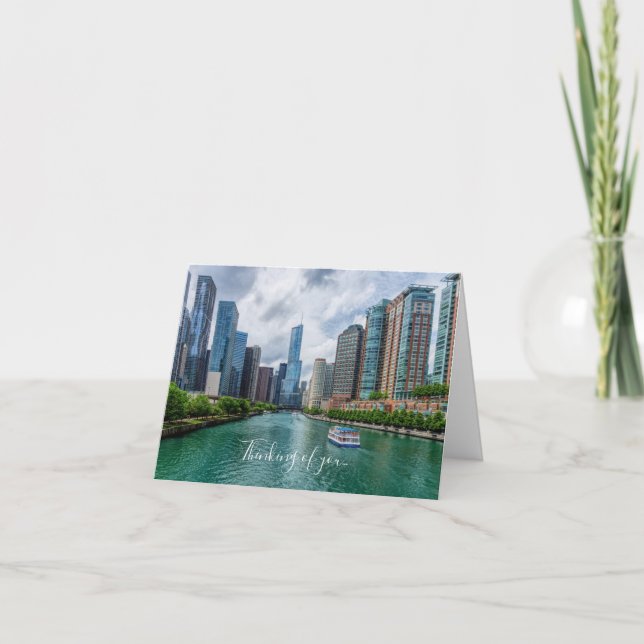 Chicago River och Trump Torn tänker på dig Kort (Framsida)