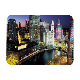 Chicago River på den högvärdiga sladdmagneten f Magnet
