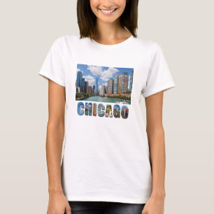 Chicago River Skyline Photo T Shirt