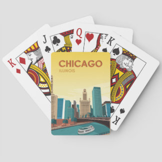 Chicago River Skyline Vintage resor Casinokort