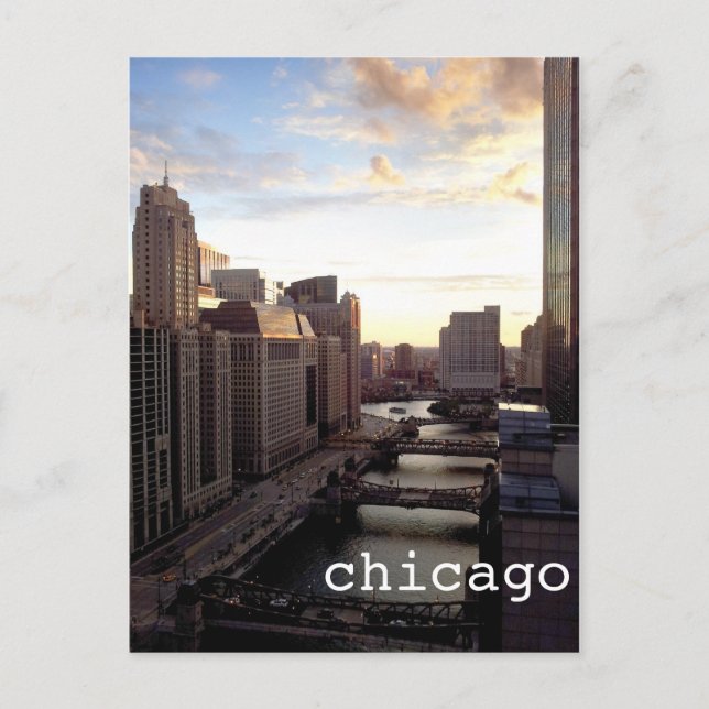 Chicago River View från Marina City Vykort (Framsida)