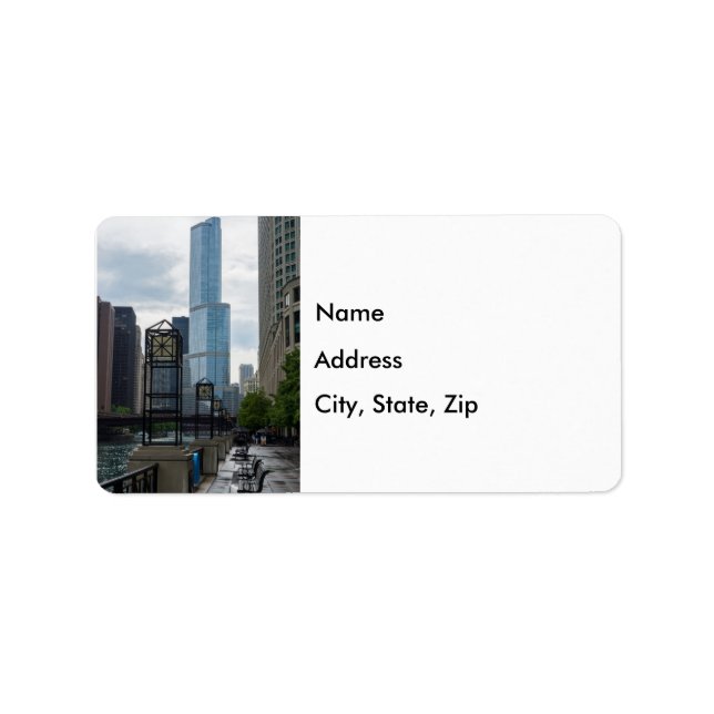 Chicago River Walk Label Adressetikett (Framsidan)