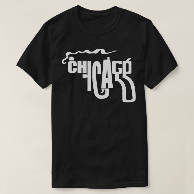 CHICAGO Rökning Gun 90s Stil-grafik T Shirt (Design framsida)