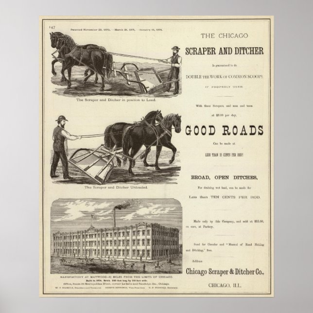 Chicago Scraper och Ditcher Poster (Framsidan)