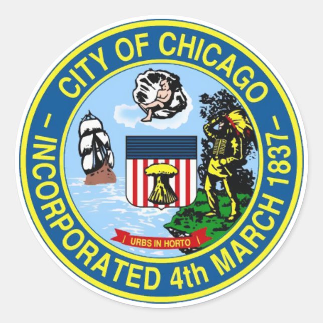 Chicago Seal Runt Klistermärke (Framsida)