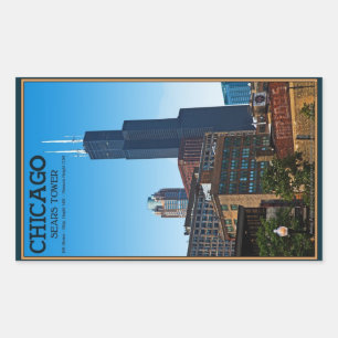 Chicago - Sears Torn Rektangulärt Klistermärke