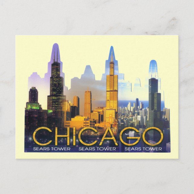 CHICAGO SEARS TOWER VYKORT (Framsida)
