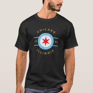 Chicago Shirt Chicago Flagga Star Logotyp Illinois T